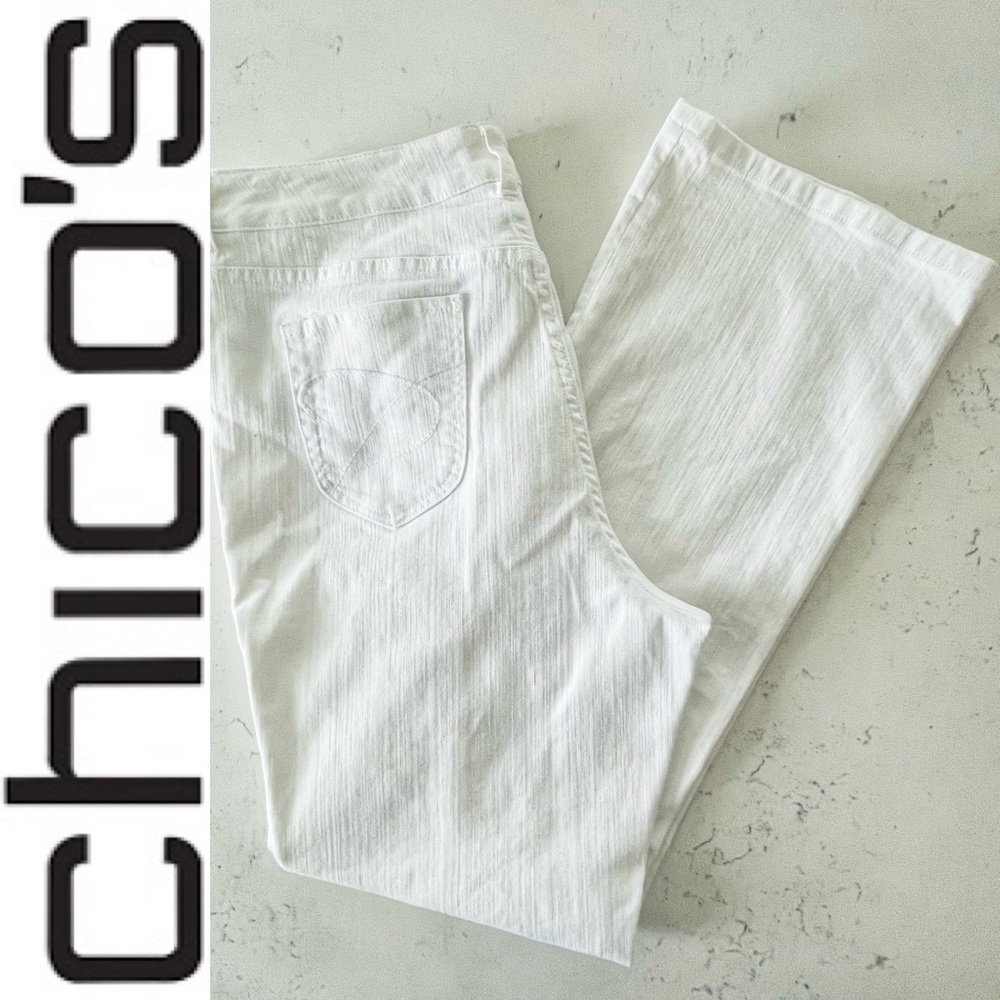 CHICO’S Platinum Charm Jean White Denim Jeans Size 2.5 Large